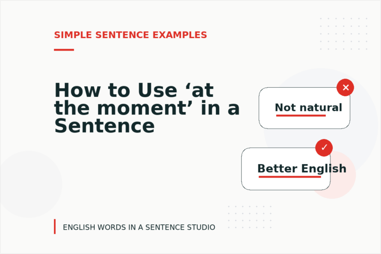 How to Use ‘at the moment’ in a Sentence